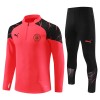 Manchester City Sweat d'Entraînement Quarter-Zip 2023-24 Rouge Pour Enfant